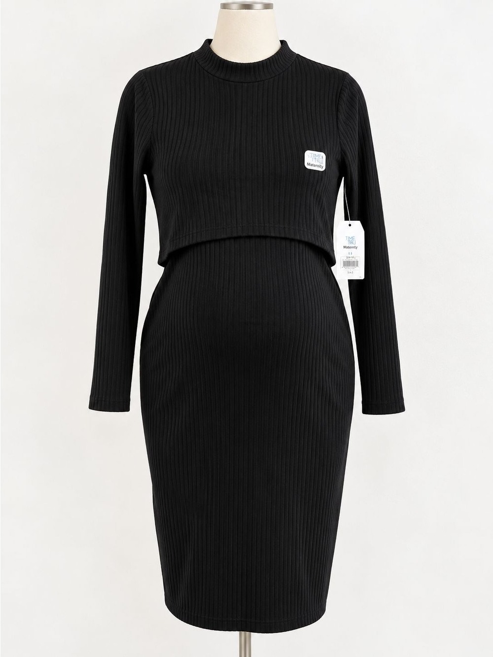 Women's Maternity Ribbed Dress Set 2-Piece Size Medium (8-10) NWT - Time and Tru